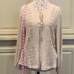Zara boho style long sleeve blouse